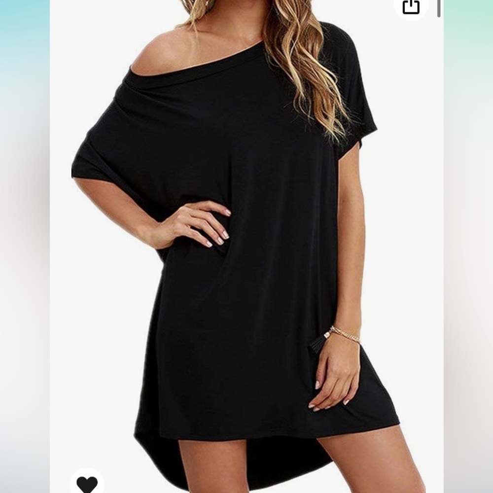 Black Short Sleeve Mini T Shirt Dress